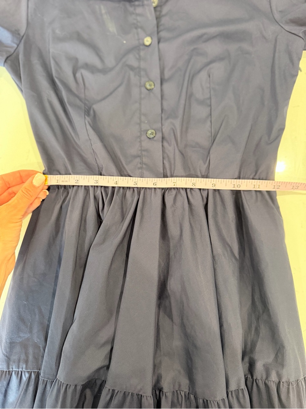 Vineyard Vines Navy Button-Front Tiered Shirt Dress sz 6 - Picture 6 of 7